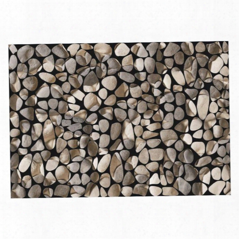 Simple Beautiful Stones Pattern Non-slip Flocking Doormat