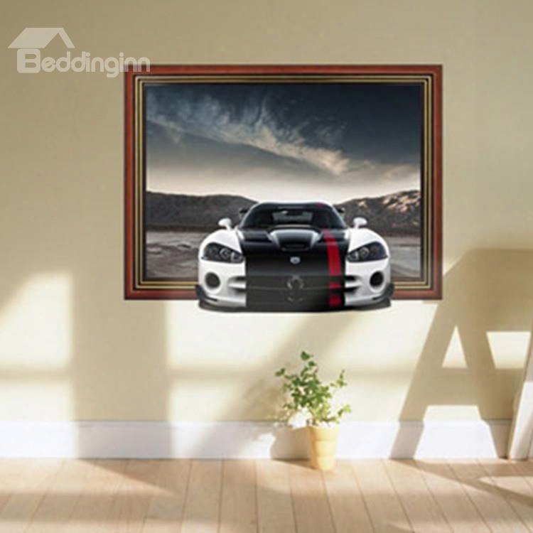 Stunning 3d Sports Car Pattern Wall Sticker