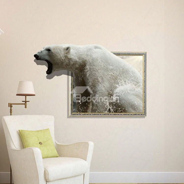 Stunning Creative 3d Roaring Bear Wall Sticker