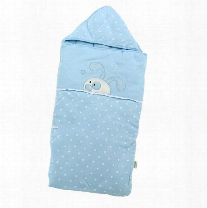 Super Graceful Blue Rabbit Dots Design Baby Quilt