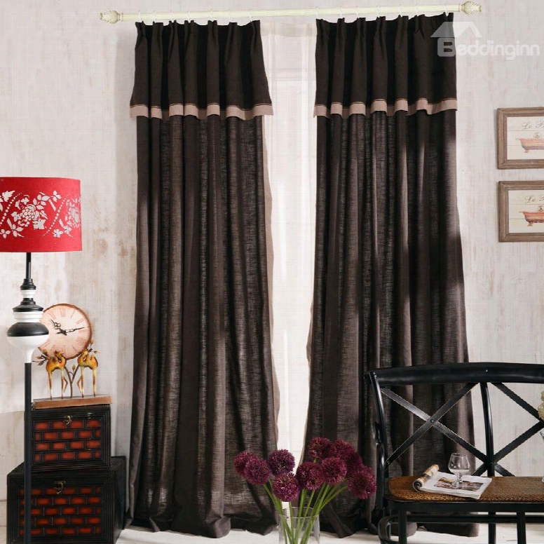 Top Class Elegant Coffee Grass Lawn Design Double Pinch Pleat Curtain