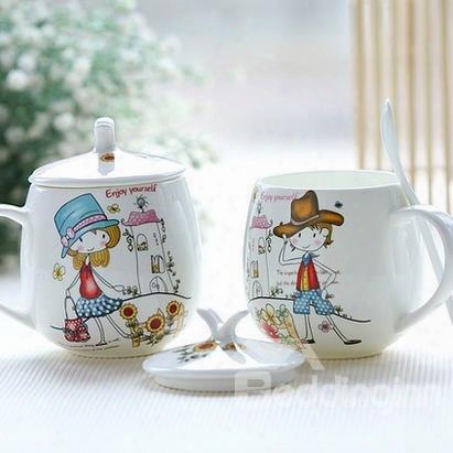 Wonderful -1couple Of Ceramic Coffee Mug Fot Lovers