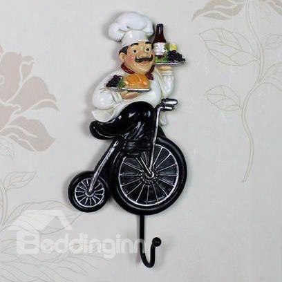 Wonderful European Style Creative Resin Chef Wall Hook