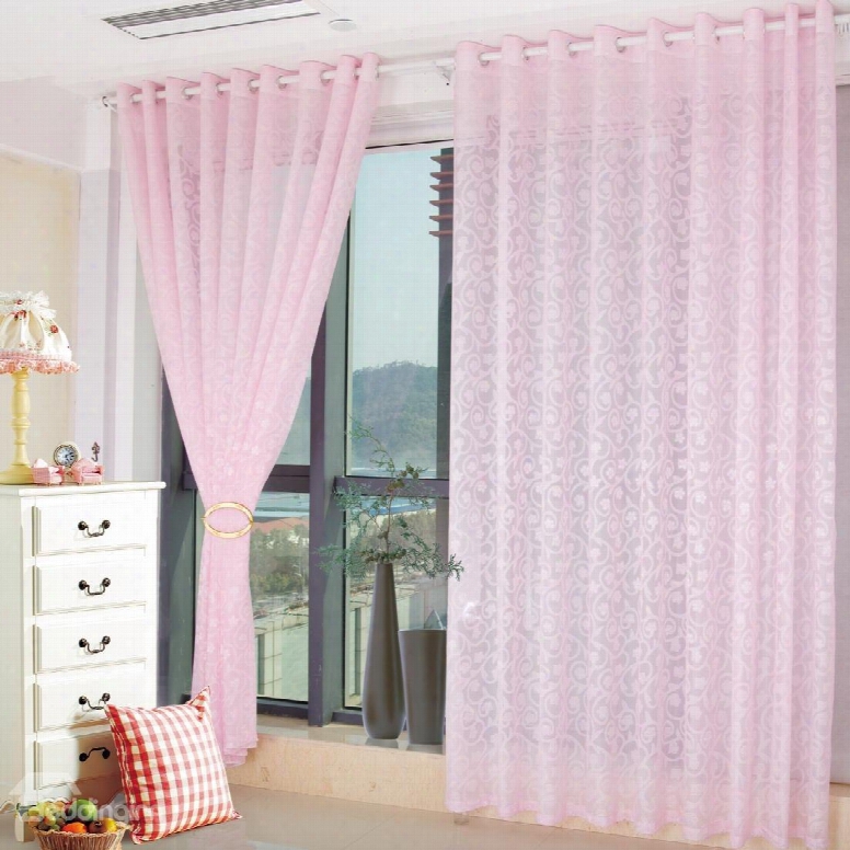 Wonderful Pink Living Room&bedroom Custom Sheer Curtain