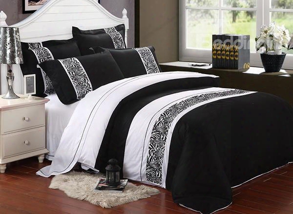 Zebra Pattern Modern Style Cotton 4-piece Bedding Sets/duvet Cover
