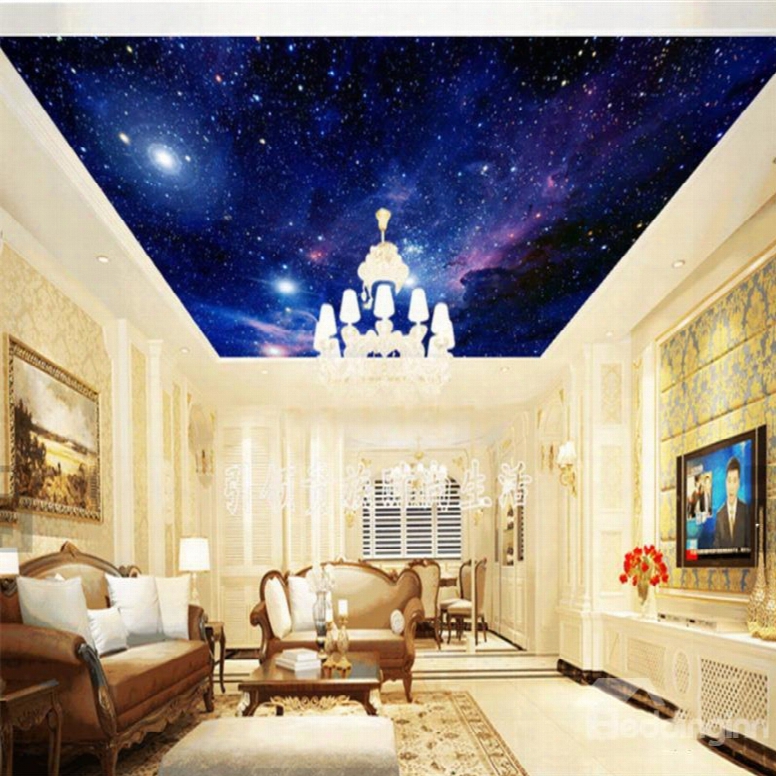 3d Galaxy Pattern Waterproof Durable And Eco-friendly Ceiling Murals