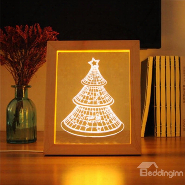 3d Usb Pine Tree Modern And Creative Pine Acrylic Led Light Night