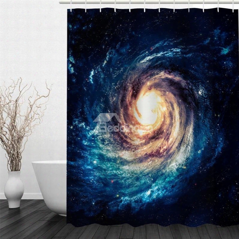 3d Water Swirl Pattern Polyester Waterproof Antibacterial And Eco-friendly Shower Curtain