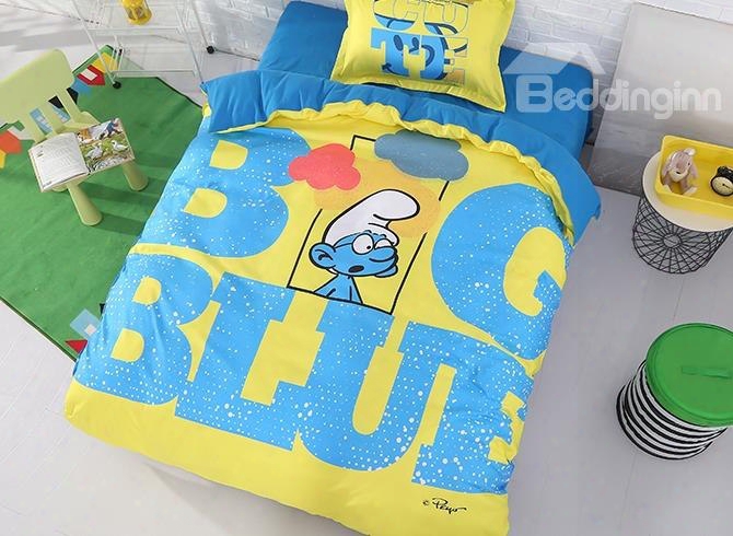 Brainy Smurf Big Blue World Twin 3-piece Kids Bedding Sets/duvet Covers