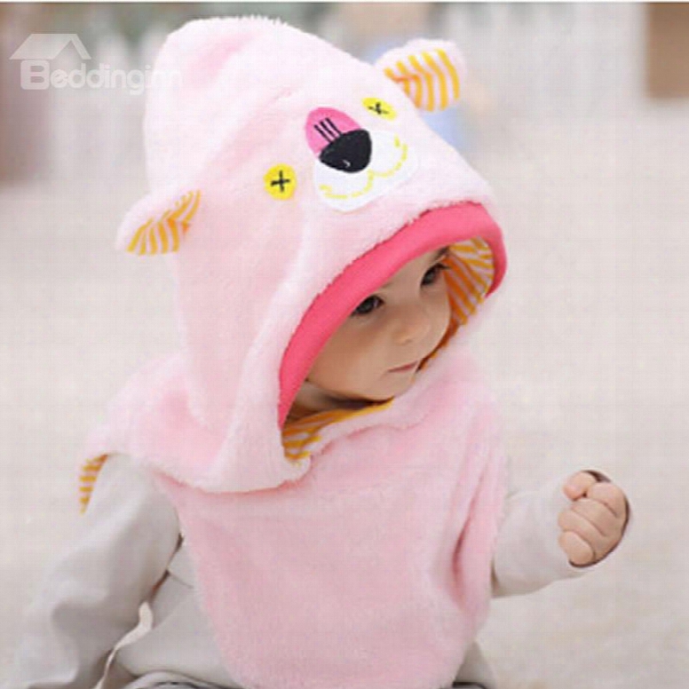 Cartoon Pattern Winter Warm Fleece Hat For Child