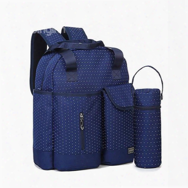 Chic Royal Blue Polka Dot Pattern Diaper Bag