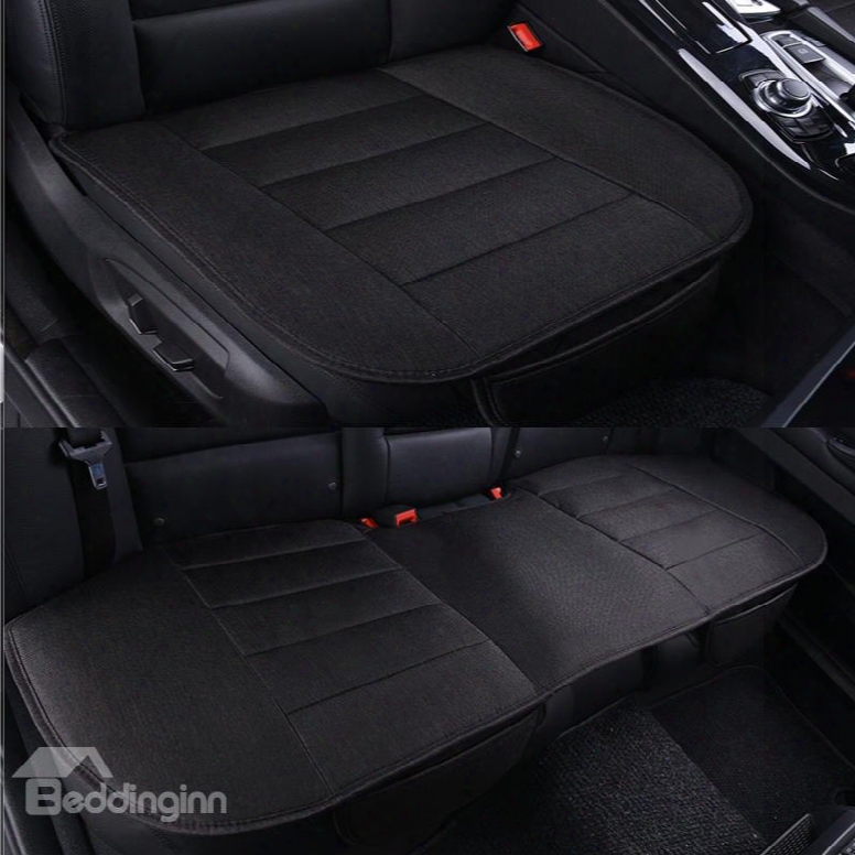Classic Business Black Style Cost-effective Durable Pet Material 3-pieces Universal Car Seat Mat