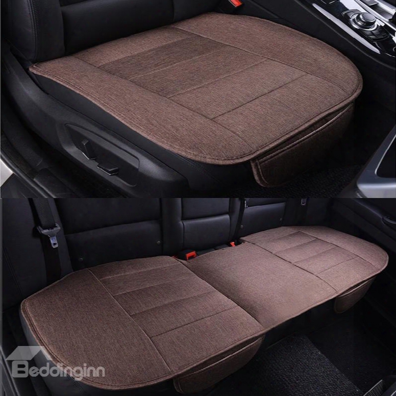 Classic Business Coffee Style Cost-effective Durable Pet Material 3-pieces Universal Car Seat Mat