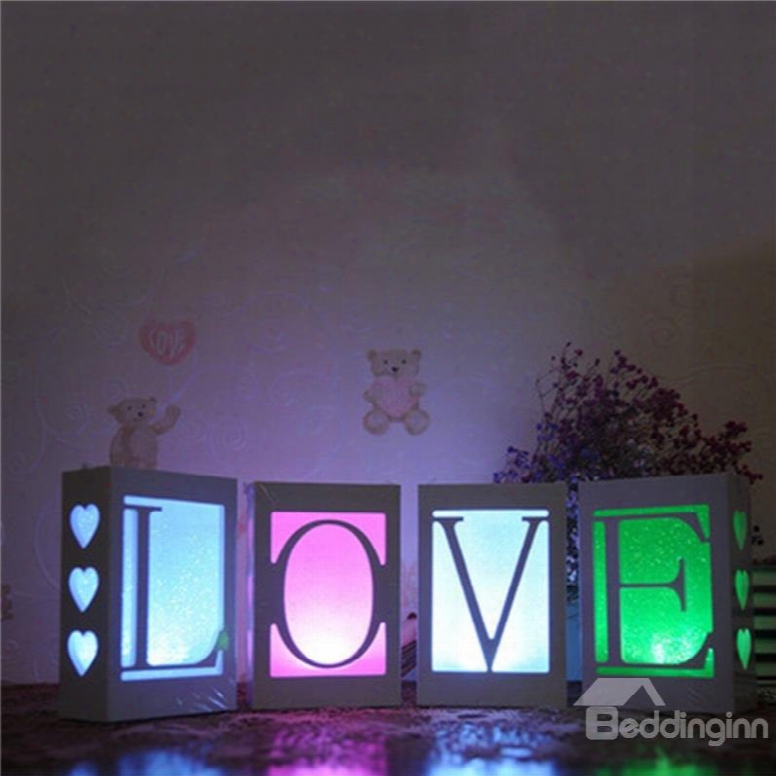 Concise And Romantic Style Birthday Gift Creative Usb Letter Night Lamp