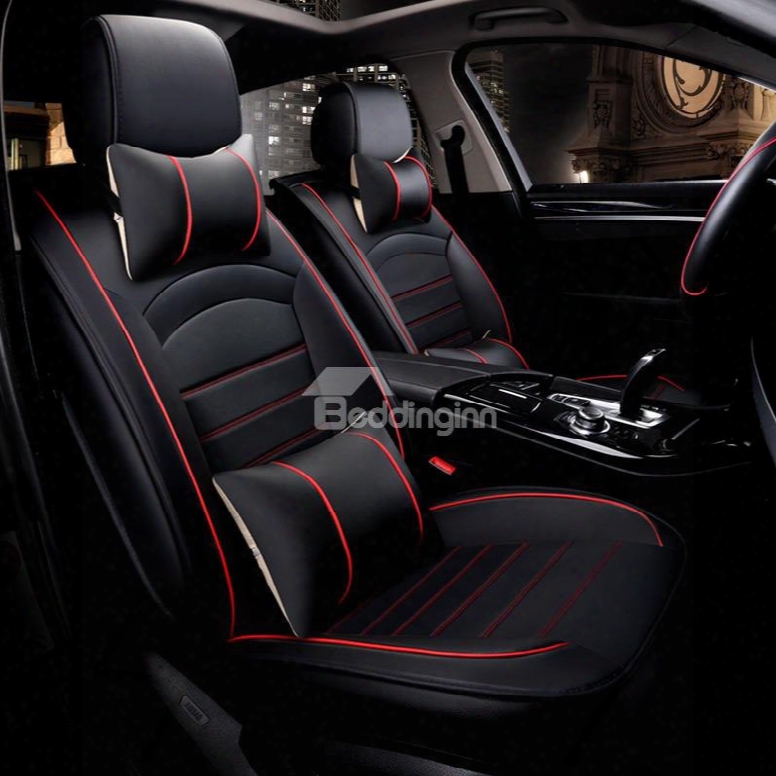 Cost-efficient Classic Layered Design Business Style Leather Universal Car Seat Cover