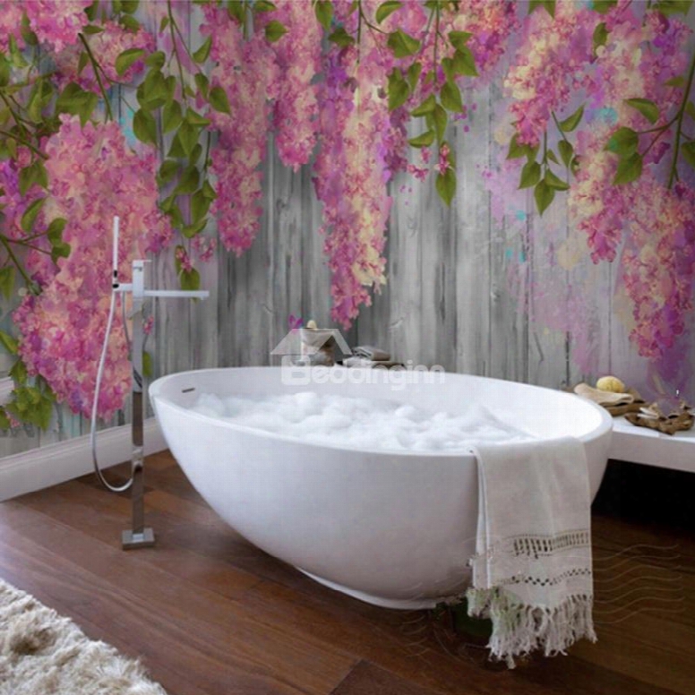 Creative Modern Design Vines Flowers Pattern Waterproof 3d Bathroom Wall Murals