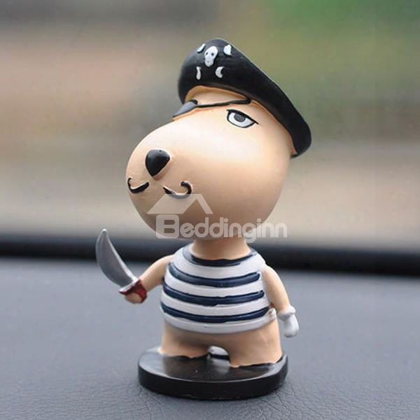 Cute Cartoon Puppy Dressed As A Robber Creative Car Decor