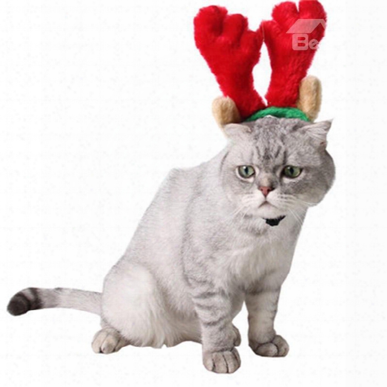 Cute Cat Dog Christmas Santa Decor Antlers Shape