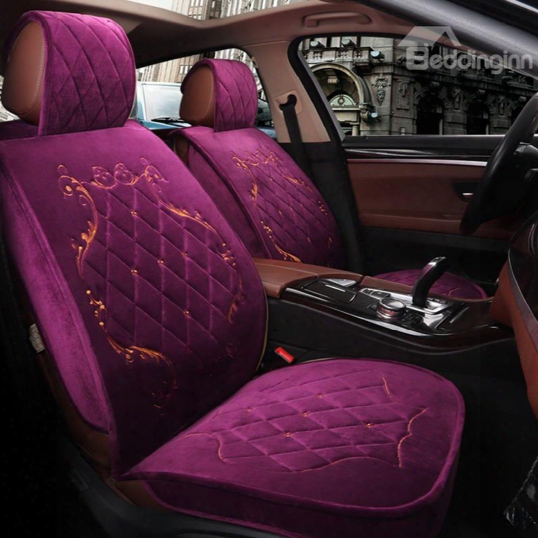 Delicatecolors Luxuriant In Design Suede Material Universal Car Seat Covers