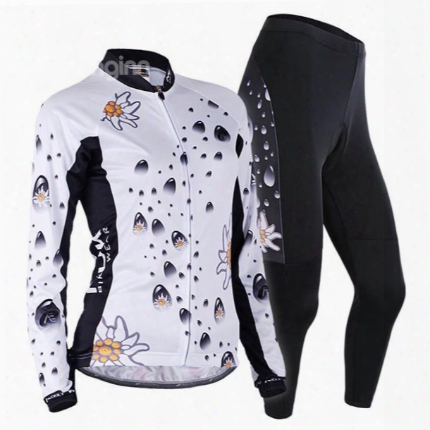 Female Drop And Daisy Breathable Bike Jersey With Full Zipper Quick-dry Cycling Suitt