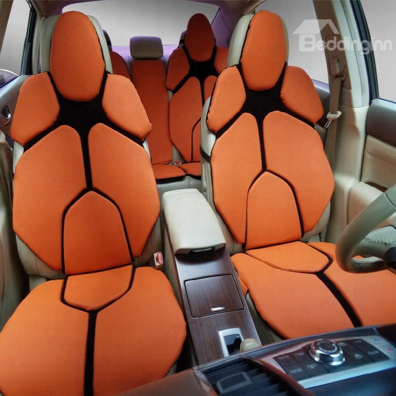 Futuristic Supercar Style Distinctive Orange Universal Car Seat Covers
