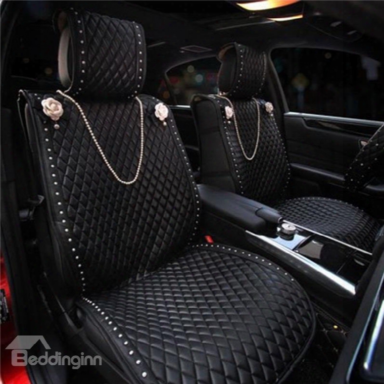 Hang An Artificial Pearl Necklace And Inlaid With Artificial Pearls Universal Car Seat Covers