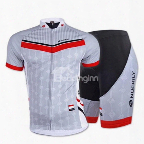 Male Gray Breathable Road Bike Jersey With Full Zipper 3d Padded Quick-dry Cycling Suit
