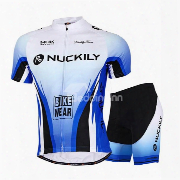 Male Progressive Shade Breathable Short Sleeve Jersey Full Zipper Quick-dry Cycling Suit