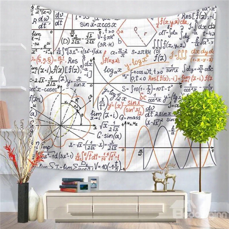 Mathematics Exponential Function With White Bottom Color Pattern Decorative Hanging Wall Tapestry