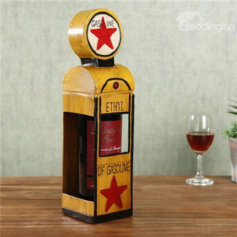 Modern And Retro Style Gas Kiosk Design Iron Home Decorative Wine Rack