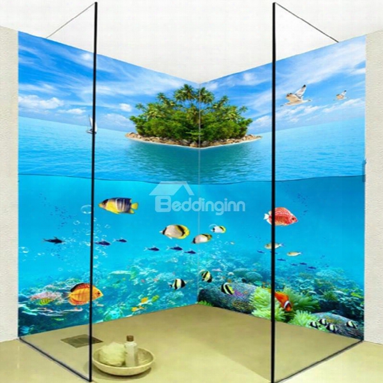 Modern Fishes In The Limpid Sea Pattern Waterproof 3d Bathroom Wall Murals