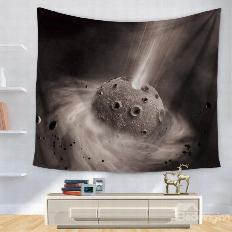 Moon Surface And Universal Planet Pattern Modern Style Decorative Hanging Wall Tapestry