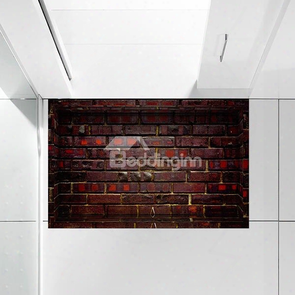 Mystery Ancient Brick Wall Slipping-preventing Water-proof Bathroom 3d Floorsticker