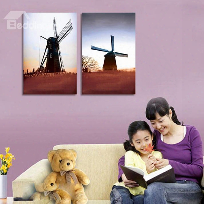 New Arrival Windmill And Sunset Film Wall Art Prints