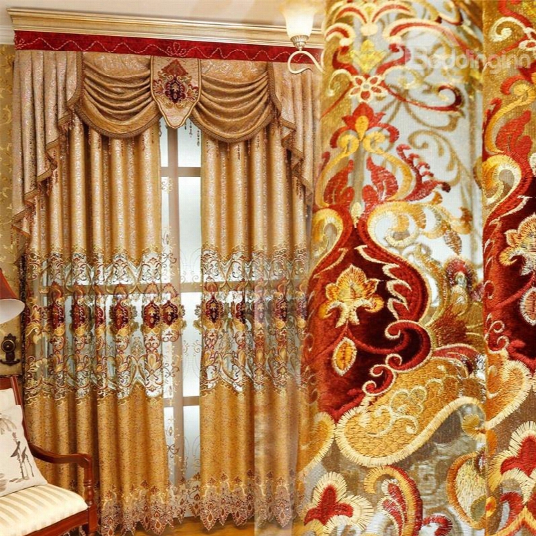 Noble And Elegant Soft Chenille Custom Decorative Living Room Sheer Window Drape