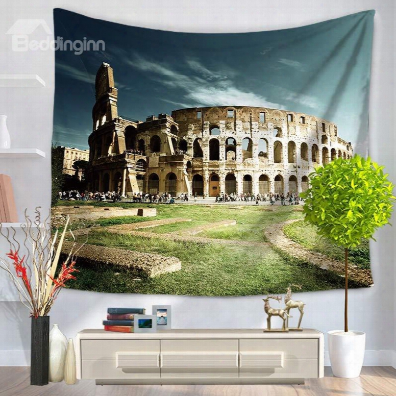 Place Of Interest Italy Colosseum Pattern Hanging Wall Tapestry