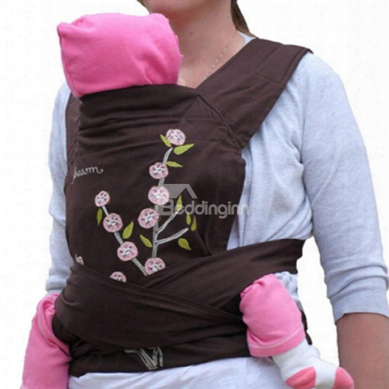 Plum Blossom Pattern Simple Style Cotton-wool Brown Baby Carrier