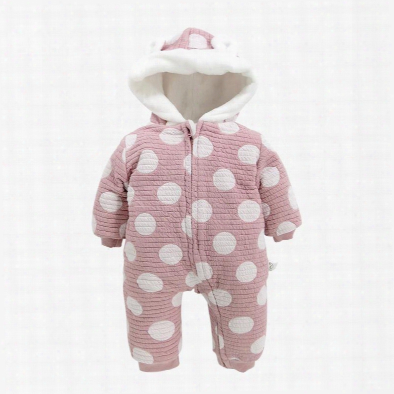 Polka Dot Cotton And Velvet Light Purple Baby Sleeping Bag/jumpsuit