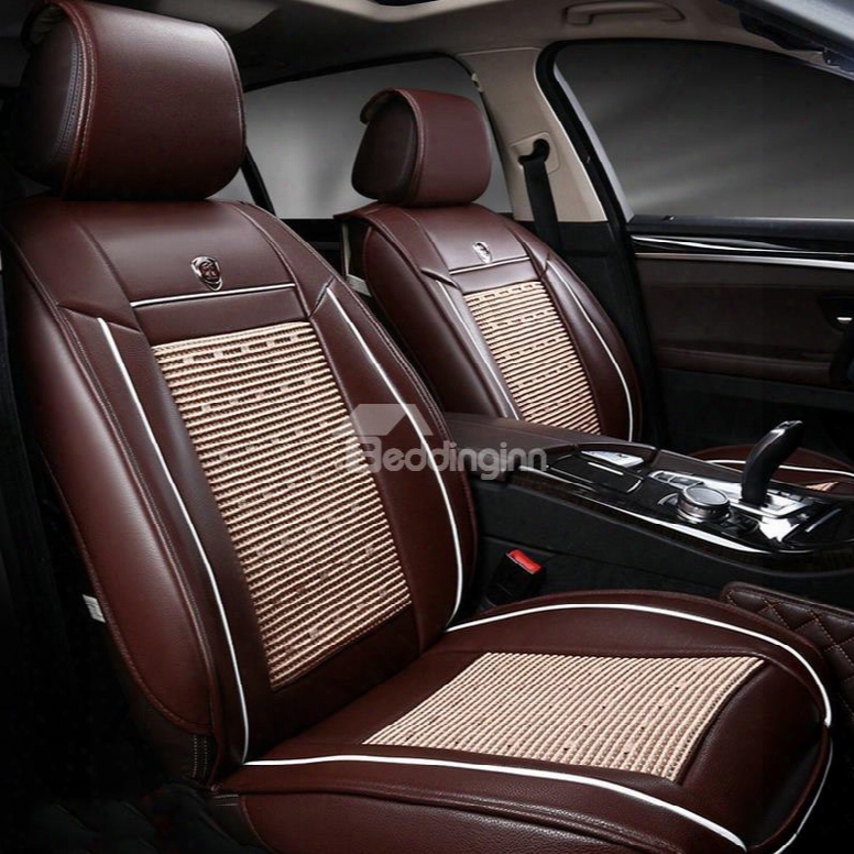 Smooth Leather Business Style Single-seat Universal Car Seat Covers