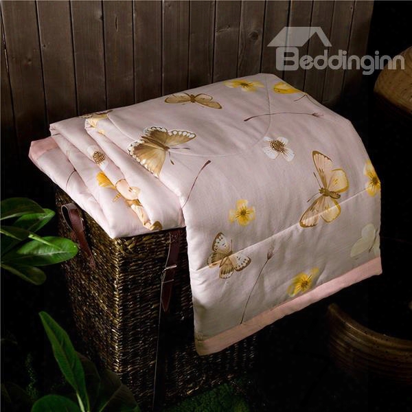 Super Soft Popular Butterfly Print Air Conditioner Quilt
