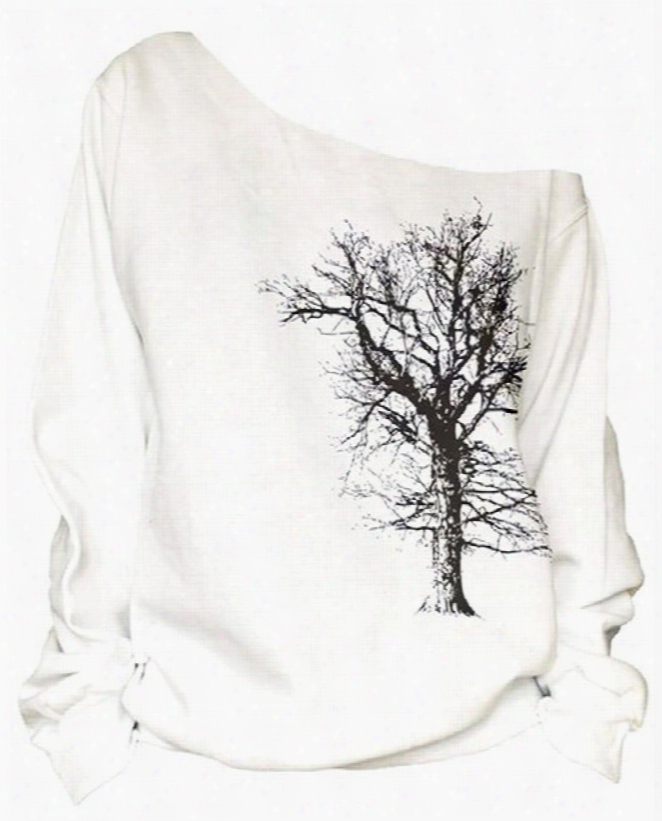 Women's 3d Print Long Sleeve Tree Pullover Fleece Hoodie