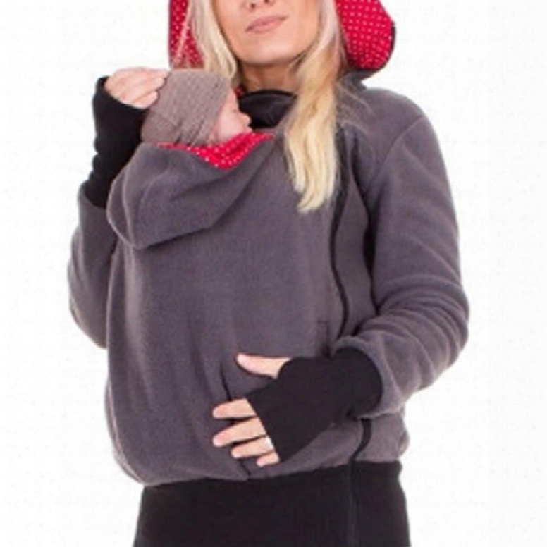 Women's Hoodie Kangraoo Style Baby Carrier Sling Sweatshirt Plus Size