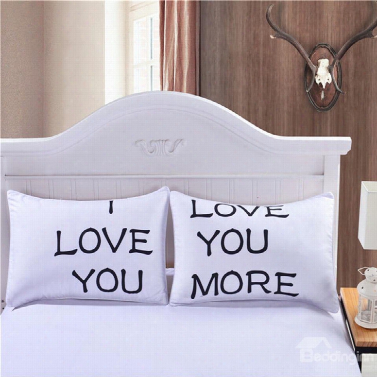 19␔29in One Pair Love You And Love You More Valentine's Gifts Pillowcases