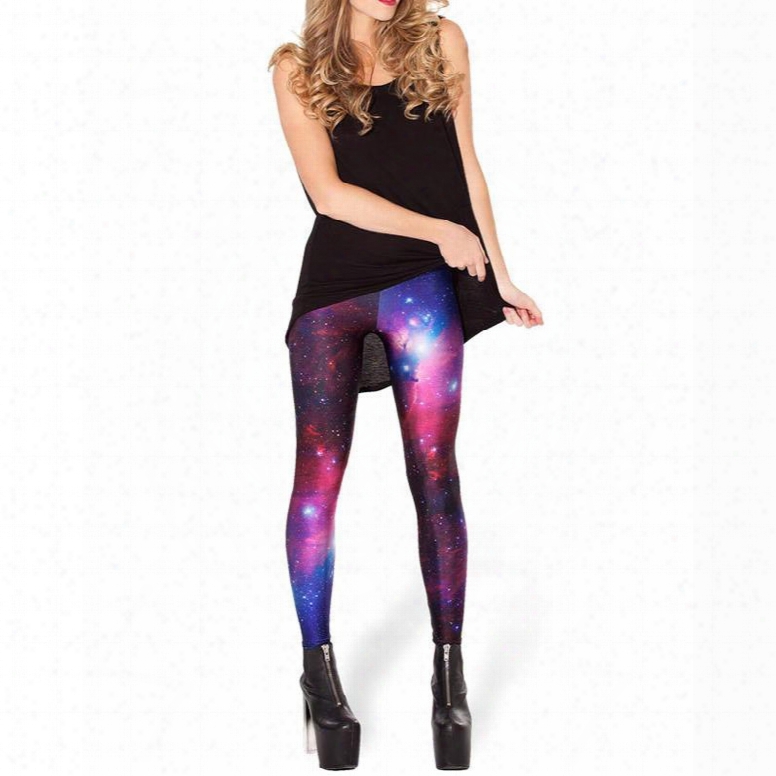 3d Women Leggings Galaxy Blue Pattern Yoga Pants Polyester