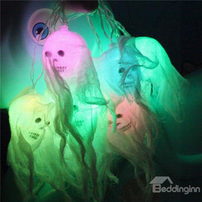 Bright Colored Skulls With Seer Halloween Indoor And Outdoor Decorative Led Lights