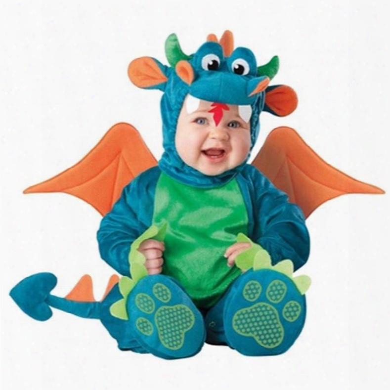 Dinosaur Shaped Swings Decoration Polyester Blue Baby Costume
