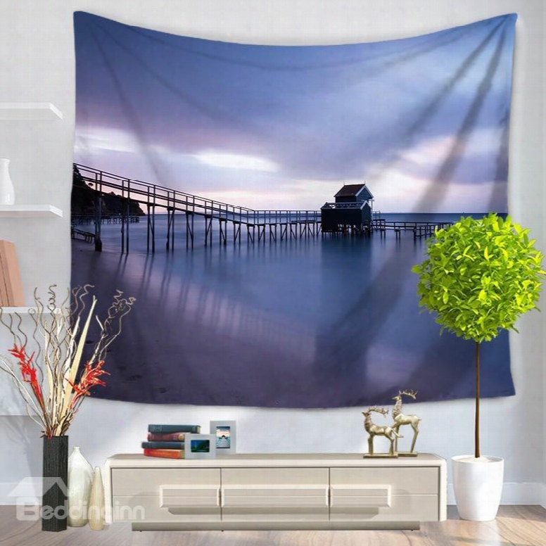 Marvelous Water Villa Seaside Pattern Decorative Hanging Wall Tapestry