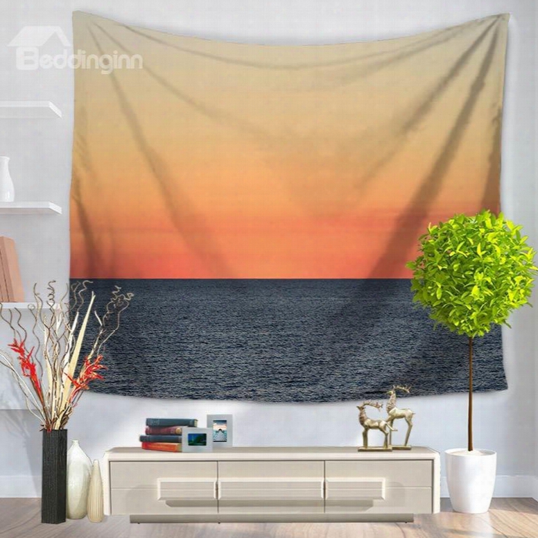 Peaceful Sunset Sea Scenery Nature Pattern Decorative Hanging Wall Tapestry