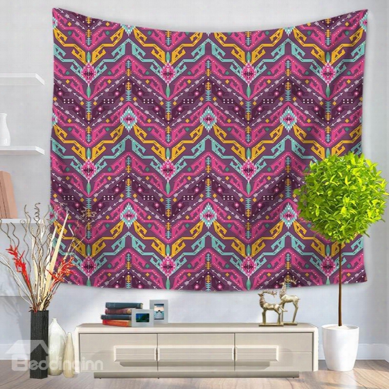 Purple Mandala Pattern Ethnic Style Decorative Hanging Wall Tapestry