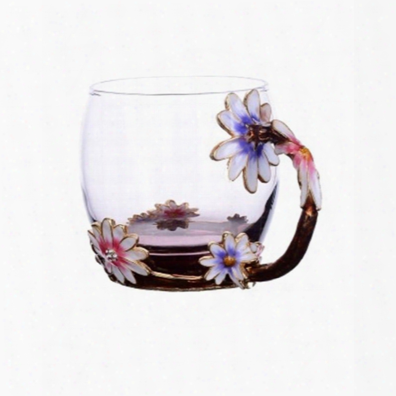 Wonderful And Transparent Enamels Glass Durable Decoraative And Economic Coffee Mugs